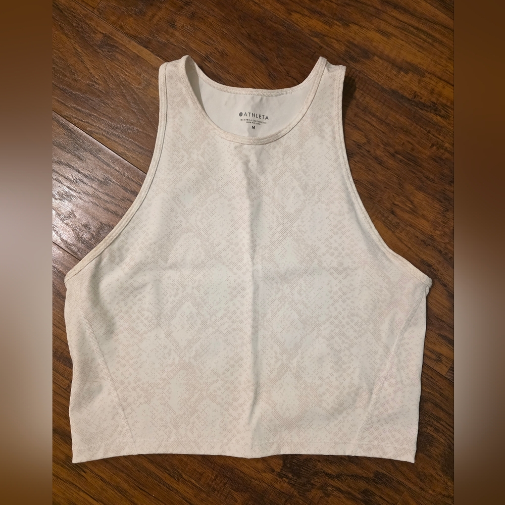 Athleta Ivory Textured Tank Top